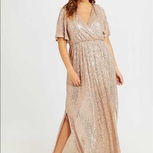 NWT Altar’d State Gold Sequin Bridesmaid Dress
